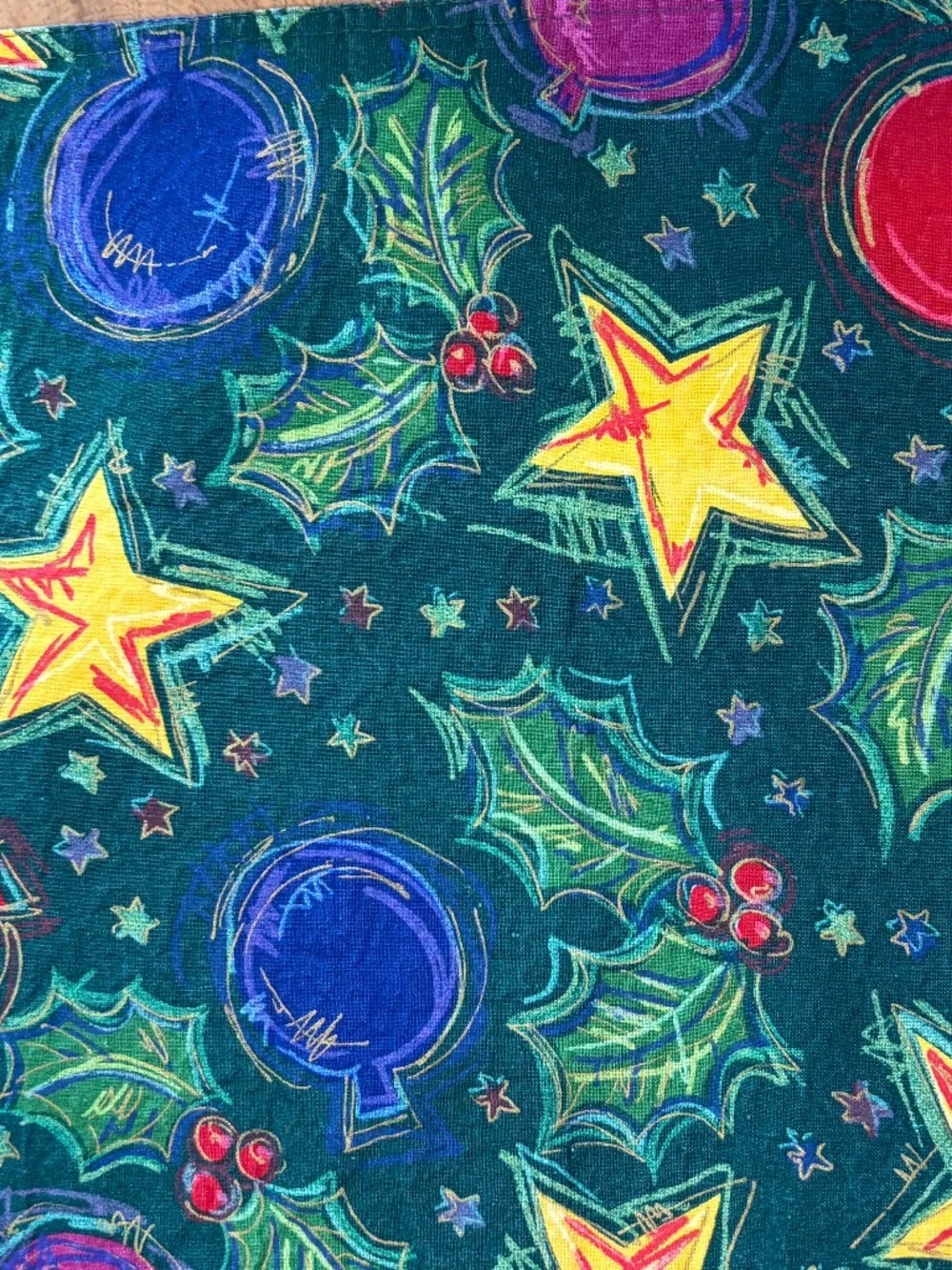 ✨ Vintage Christmas Placemats Set of 4 | Colorful Ornaments & Stars ✨ 🎄